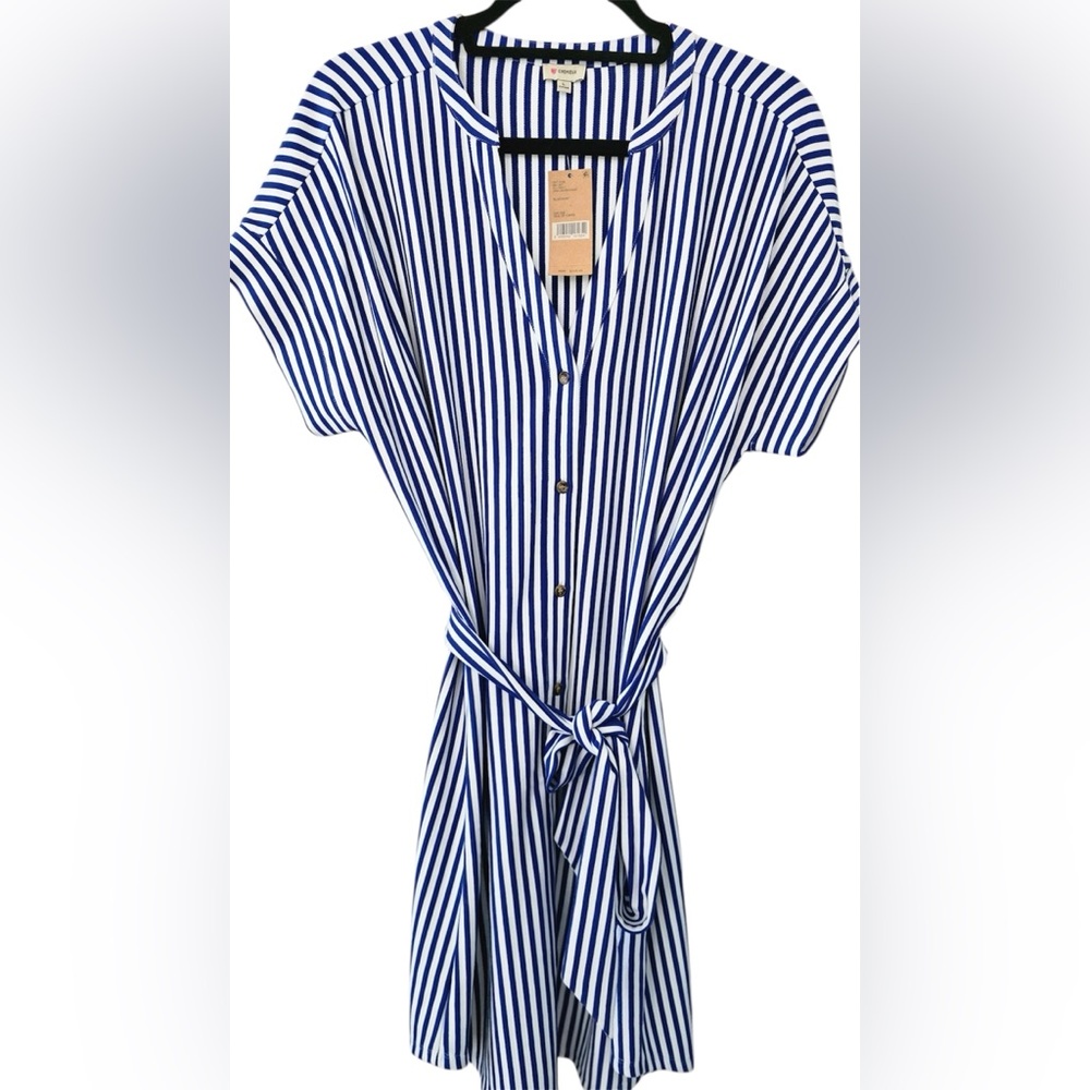 Cremieux (Daniel Cremieux) Isle of Capri Striped Knit Shirt Dress